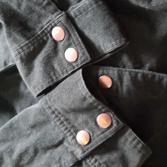 CJ Banks Dark Green Corduroy Snap Closure Blazer Size 3X - Picture 7 of 8